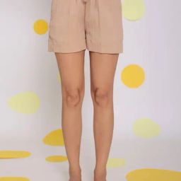 KAORI BY SHREYA AGARWAL Beige Blended Solid Shorts-image-88