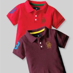 Codez Boys Red & Maroon Solid Polo T-shirt-image-33