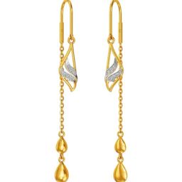 Joyalukkas 22k Yellow Gold Dewy Leaf Earrings for Women-image-39