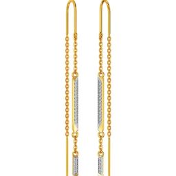 Joyalukkas 22k Yellow Gold Straight Edge Slim Earrings for Women-image-3