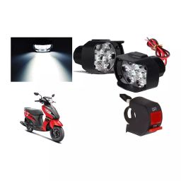 Cartronics 9 Led Shilon Fog Light White With On/Off Swich For Suzuki Lets-41