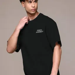 Vimal Jonney Black Regular Fit Solid T-Shirt-picture-46
