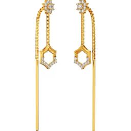 Joyalukkas 22k Yellow Gold Starry Hexagon Charms Earrings for Women-image-13