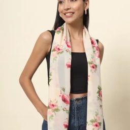 Trend Arrest Cream Floral Print Scarf-12