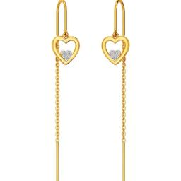 Joyalukkas 22k Yellow Gold Hearts Afloat Earrings for Women-image-42