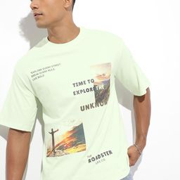 The Roadster Lifestyle Co. Men Printed Drop-Shoulder Sleeves Pure Cotton T-shirt-image-27