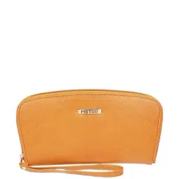 Metro Yellow Solid Zip Around Wallet For Women-image-28
