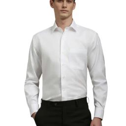 Louis Philippe White Cotton Regular Fit Shirt-picture-5