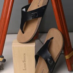 Louis Stitch Men's Jet Black T-strap Sandals-picture-20