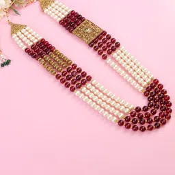 JIYANSHI FASHION Men Gold-Plated Artificial Stones Studded & Beaded Layered Jewellery Set-image-28