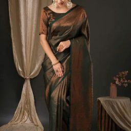 Saree Mall Green Woven Saree With Unstitched Blouse-picture-32