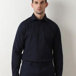 SELECTED HOMME Navy Regular Fit Cotton Shirt-picture-23