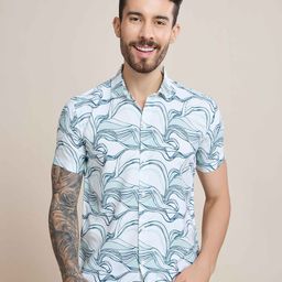 choiceit Men Regular Fit Spread Collar Abstract Printed Cotton Casual Shirt-image-80