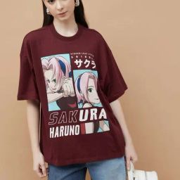 Ginger By Lifestyle Wine Cotton Regular Fit Printed T-Shirt-picture-21