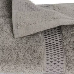 Spaces Solid White & Grey Cotton Hand Towels - Set of 4 image 4