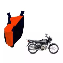 Auto Pearl Waterproof Two Wheeler Cover For Hero Splendor Pro (Orange & Blue)-image-7