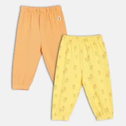 MINIKLUB Boys Yellow & Orange Printed Knit Bottom - Pack of 2-image-5