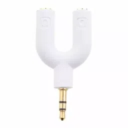 KP 3.5mm Audio Jack to Headphone & Microphone Converter Y Cable White, syma123-33