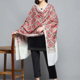 Monte Carlo Multicolored Regular Fit Self Pattern Shawl image 5