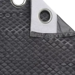 SWAYAM Grey Set of 2 Black Out Velvet Window Curtains image 4