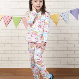 Polka Tots Girls Printed Pure Cotton Night suit-image-78