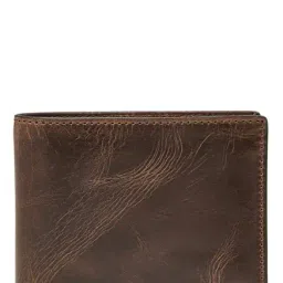 Fossil Dark Brown Distressed Leather Bi-Fold Wallet-45
