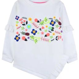 Cherry Crumble By Nitt Hyman Kids White Embroidered Sweatshirt-image-55