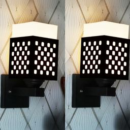 Gojeeva Brown Wood Square Wall Lamps-picture-4