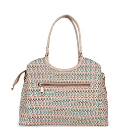 ROMOFY Oversized Shoulder Bag with Cut Work image 5