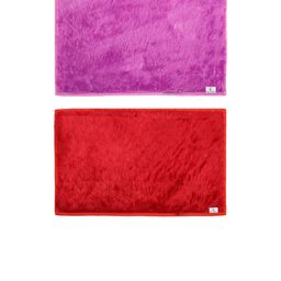 Kuber Industries Set Of 2 Solid Shaggy Microfiber Anti-Skid Rectangular Doormats image 2