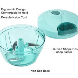 generic Manual Vegetable Chopper with 750ml Container, Kitchen Onion Cutter, Multi Colour image 5