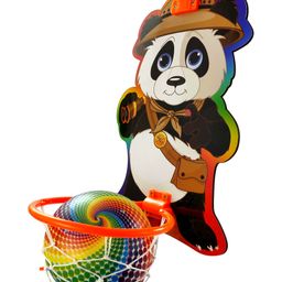 NHR Hanging Basket Board With Net & Ball Panda Cartoon Character Print Hanging Board - Multicolour-27