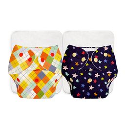 BASIC Pack of 4 (2 shell & 2 Insert) Freesize Adjustable Cloth Diaper with Wet-Free Insert with snaps - Multicolor-3