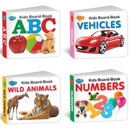 Early Learning Little Library Kids Pre-nursery to Primary Children Baby Books Set of 4 Books - Alphabets Numbers Vehicles Wild Animals - English-16
