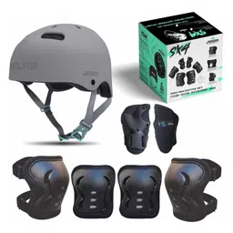Jaspo Sx 4 Ultra Protective Set for Skating, Cycling Helmet Set with Knee Pads Elbow Pads Wrist Guards, Adjustable Helmet, Protective Gear Set for Bicycle Roller Skating Skateboarding (XS extra small ,Grey)-picture-40