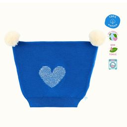 Greendeer 100% Cotton Heart Designed Pompom Embellished Hand Embroided Beanie Cap - Greek Blue-image-50