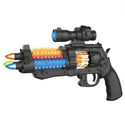 NEGOCIO Electric Three Tube Wheel Toy Gun for Kids,Vibration Flash Toy Gun with Cool Lighting Effects and Realistic Gun- PACK OF 1- COLOR MAY VARY-17