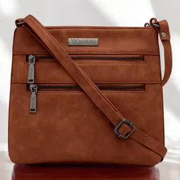 VISMIINTREND Pu Leather Sling Crossbody Bag for Women Girls Stylish Travel Handbag with Adjustable Strap Birthday Gift for Wife, Mother, Girls - Tan-picture-49