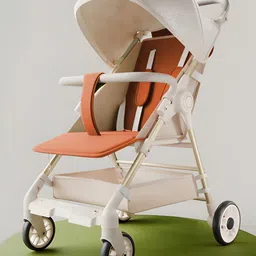 StarAndDaisy Baby Stroller for 0-3 years Newborn & Toddler Travel Pram for Baby with foldable 360° Swivel Lockable Front Wheels, Dark Orange-picture-44