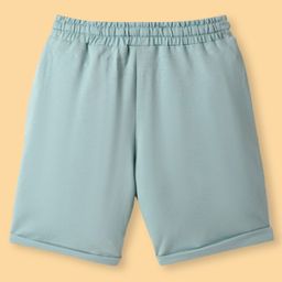 CUCU FUN Sinker Knit Above Knee Length Shorts with Enjoy Little Things Text Print - Light Blue image 2