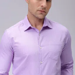 Luxe by TIGC Men Spread Collar Solid Cotton Slim Fit Formal Shirt-picture-19