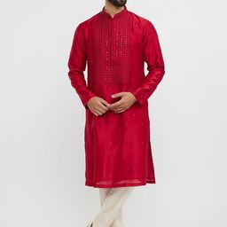 Twamev Men Embroidered Regular Thread Work Kurta with Pyjamas-picture-15