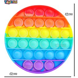 Toyshine Circle Shape Pop Bubble Stress Relieving Silicone Pop It Fidget Toy - Multicolour image 3