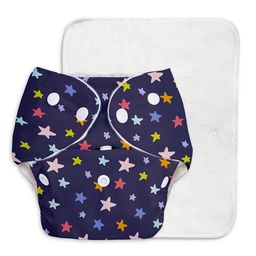 BASIC Pack of 4 (2 shell & 2 Insert) Freesize Adjustable Cloth Diaper with Wet-Free Insert with snaps - Multicolor image 3