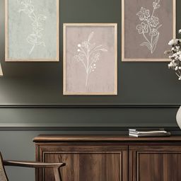 Kotart Brown & Green 3 Pieces Floral and Botanical Wooden Wall Arts-picture-4
