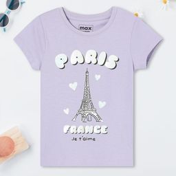 max Girls Printed Applique T-shirt-image-100