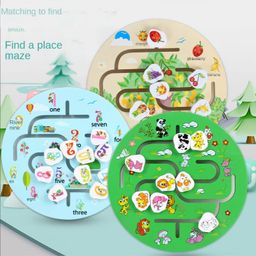 Sanjary Round Wooden Animal Matching Maze Puzzle (Color May Vary) image 4