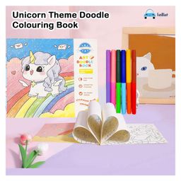 Bunie Unicorn Theme Coloring Book with 6 Pcs Double Sided Sketch Markers image 4