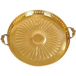 Exotic India Brass Round Pooja Thali With Handle-image-56