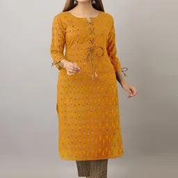 Jaipurite Ethnic Motifs Printed Notch Neck Straight Kurta-image-15